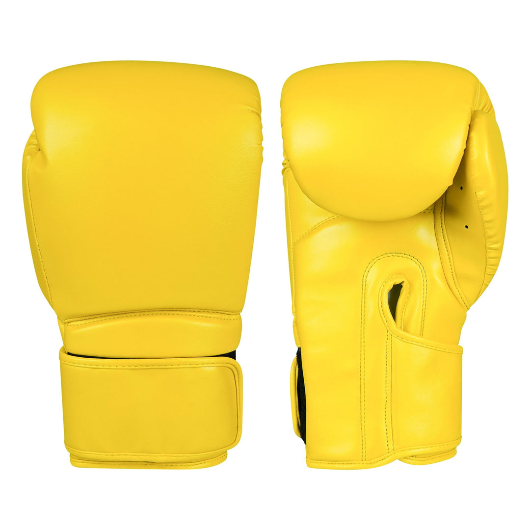 Basic Yellow PU Leather Boxing Gloves - Summo Sports