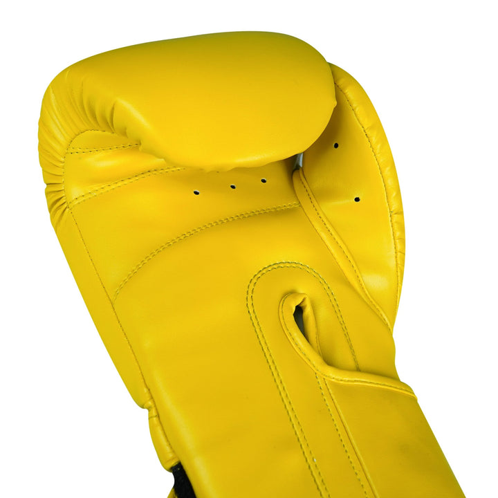Basic Yellow PU Leather Boxing Gloves - Summo Sports