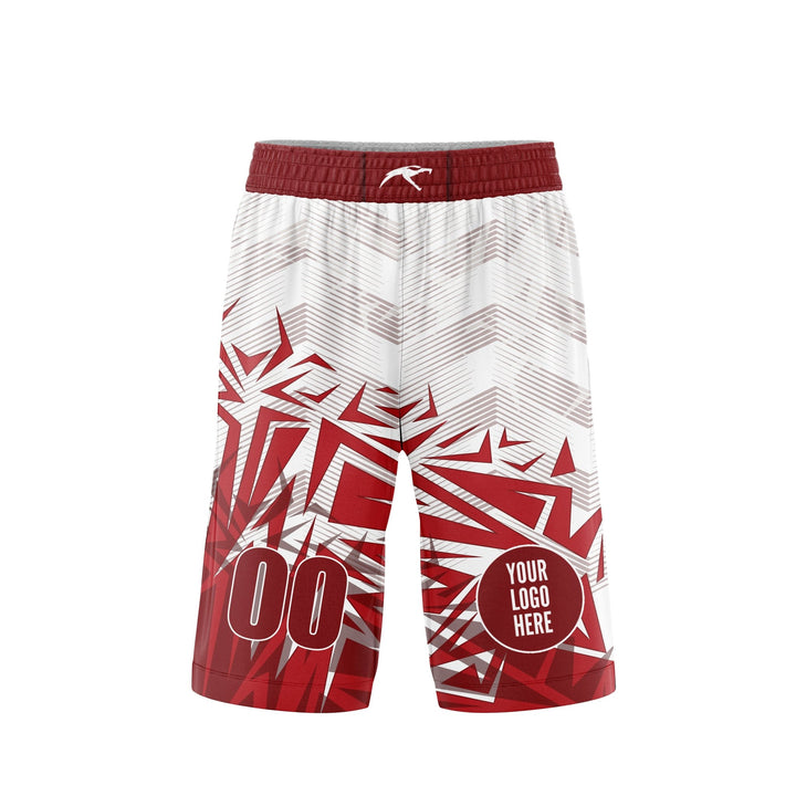 Crimson Shards Custom Basketball Shorts - Summo Sports