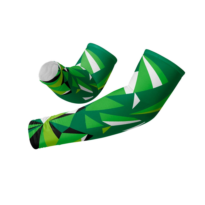 green multicoloured compression arm sleeves