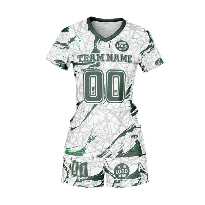 Emerald Grid Custom Volleyball Uniform - Summo Sports