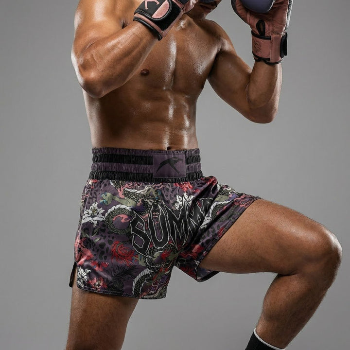Floral Dragon Muay Thai Shorts - Summo Sports