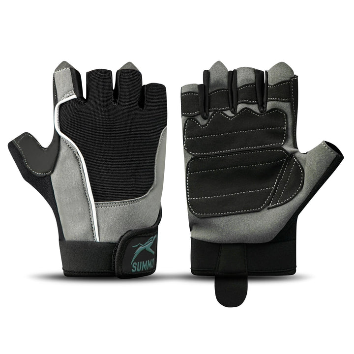 Grey Suede Palm Weightlifting Gym Gloves - Summo Sports
