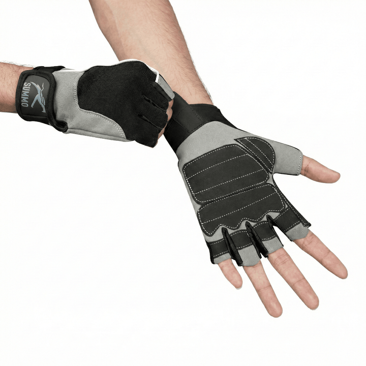 Grey Suede Palm Weightlifting Gym Gloves - Summo Sports