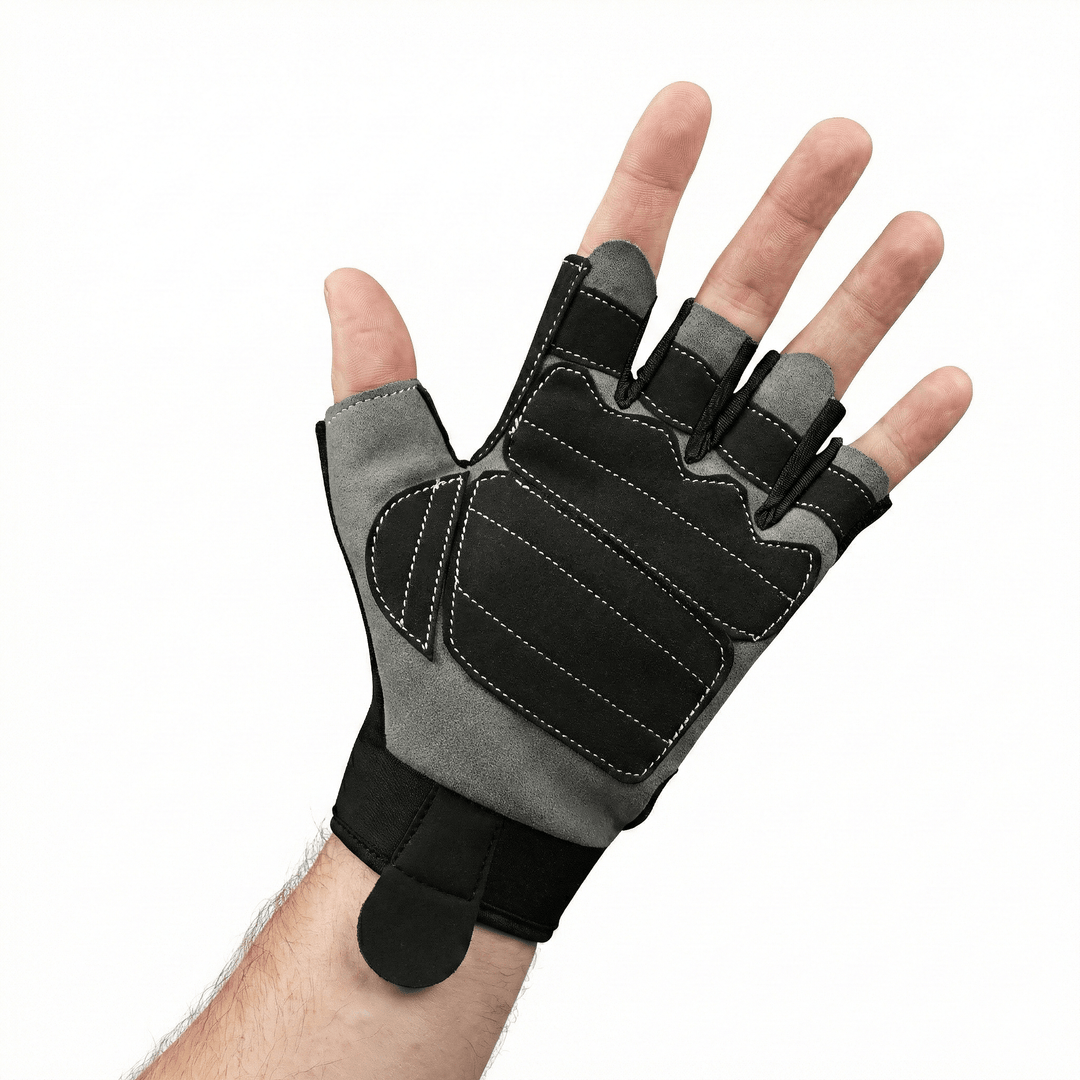 Grey Suede Palm Weightlifting Gym Gloves - Summo Sports