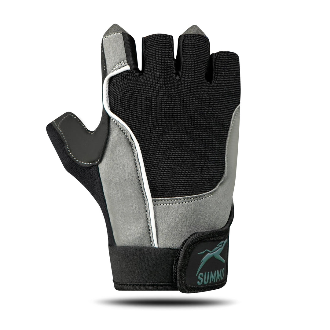 Grey Suede Palm Weightlifting Gym Gloves - Summo Sports