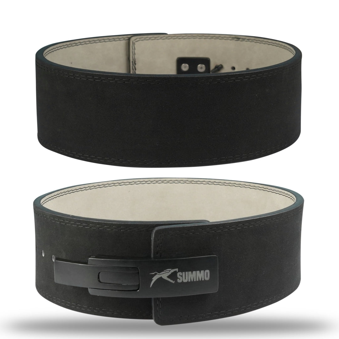 Midnight Black Dual - Sided Leather Weightlifting Belt - Summo Sports