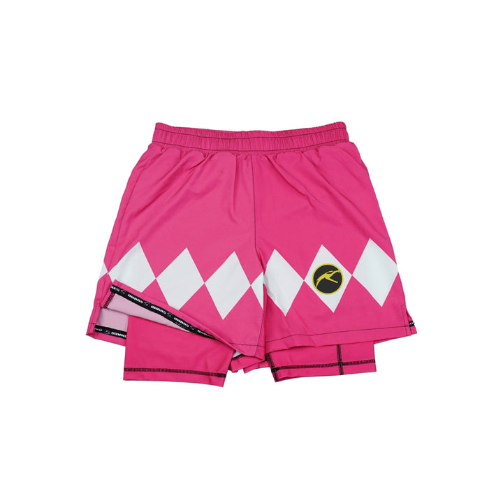 Mighty Morphin Grappler - Pink 2 In One Training Shorts - Summo Sports