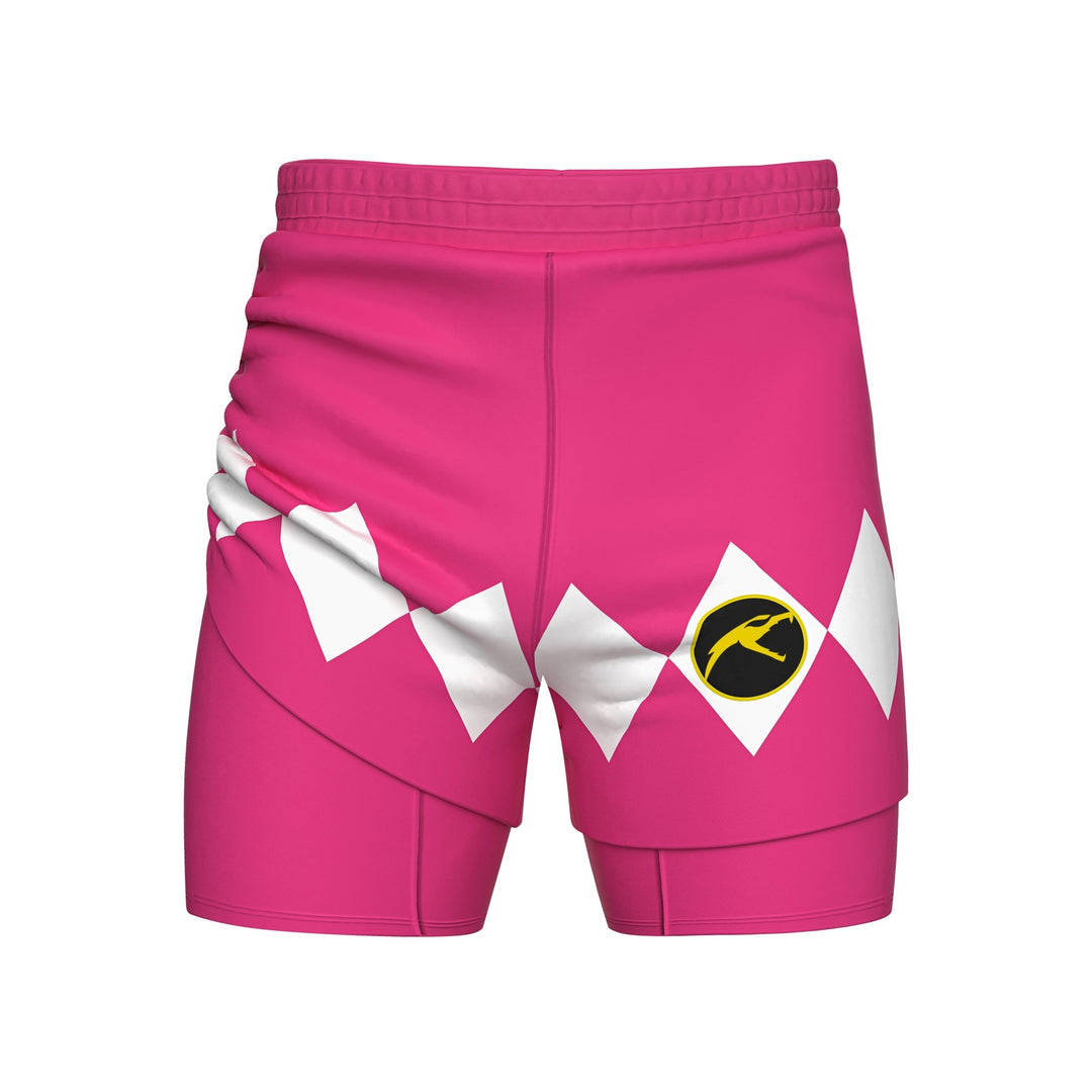 Mighty Morphin Grappler - Pink 2 In One Training Shorts - Summo Sports