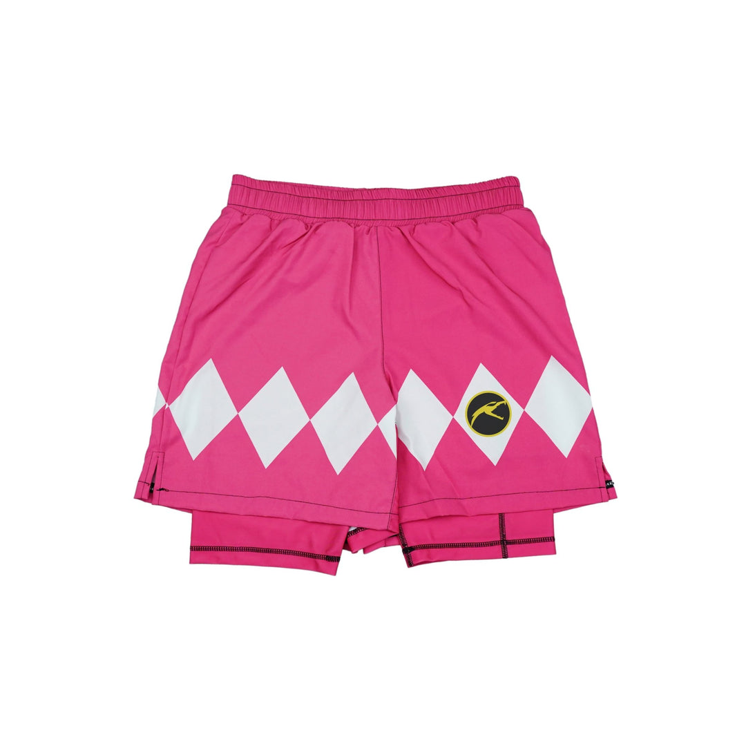 Mighty Morphin Grappler - Pink 2 In One Training Shorts - Summo Sports