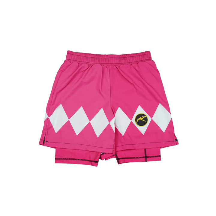 Mighty Morphin Grappler - Pink 2 In One Training Shorts - Summo Sports