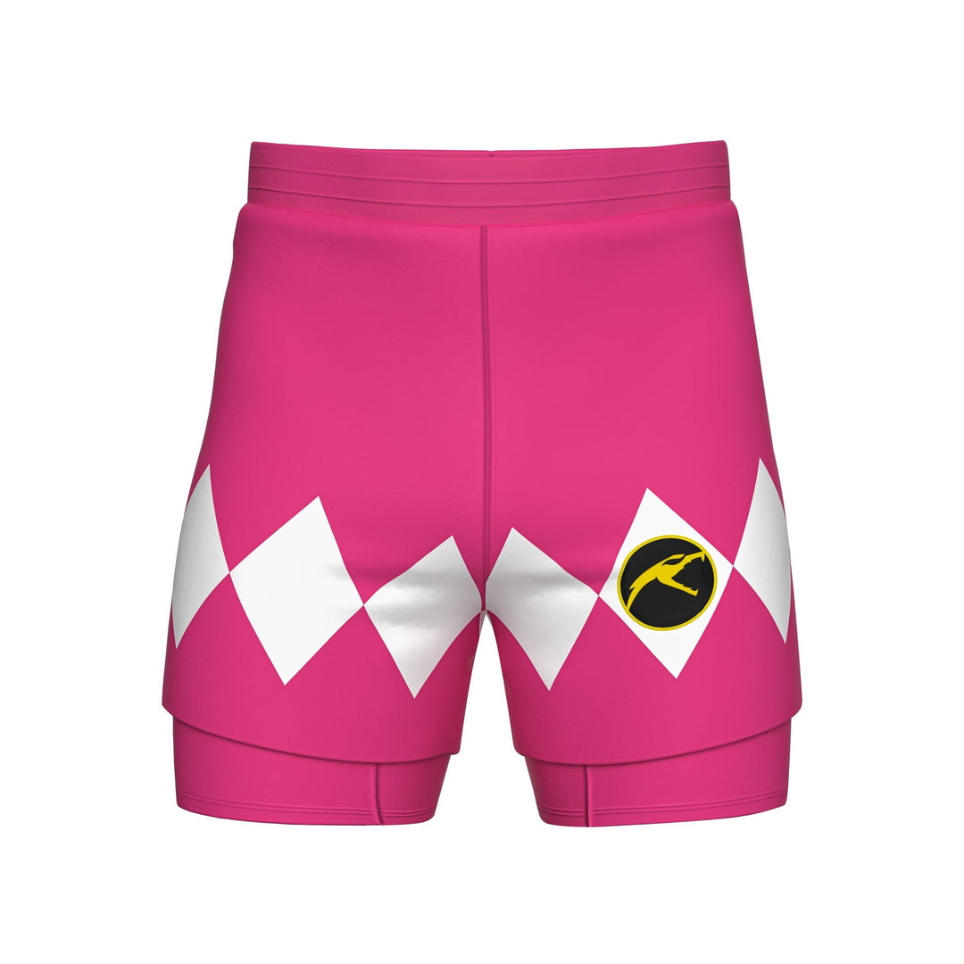 Mighty Morphin Grappler - Pink 2 In One Training Shorts - Summo Sports