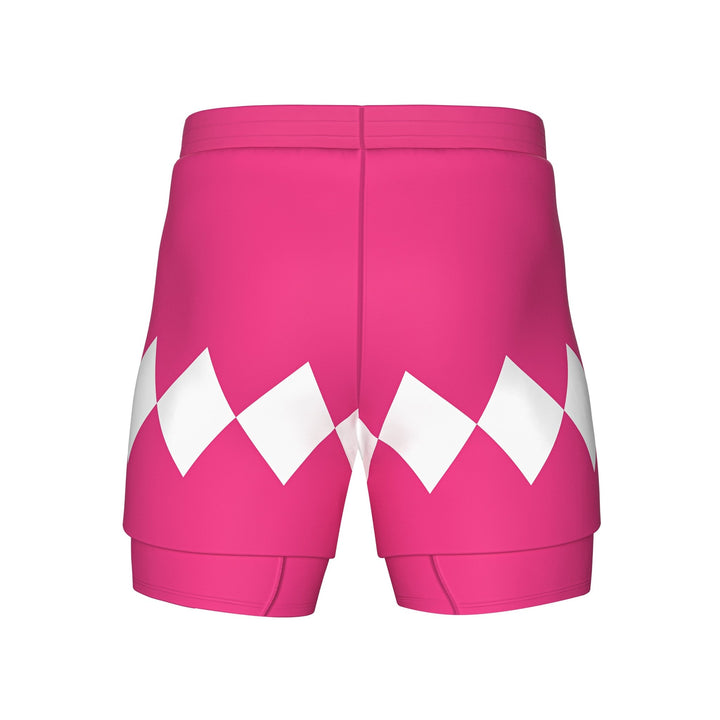 Mighty Morphin Grappler - Pink 2 In One Training Shorts - Summo Sports