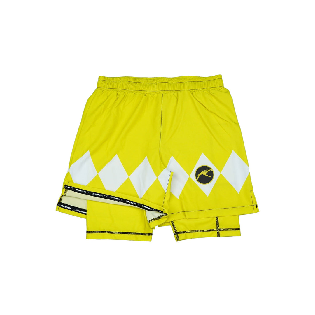 Mighty Morphin Grappler - Yellow 2 In One Training Shorts - Summo Sports