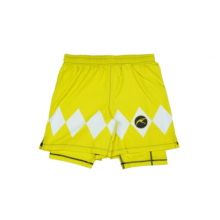 Mighty Morphin Grappler - Yellow 2 In One Training Shorts - Summo Sports
