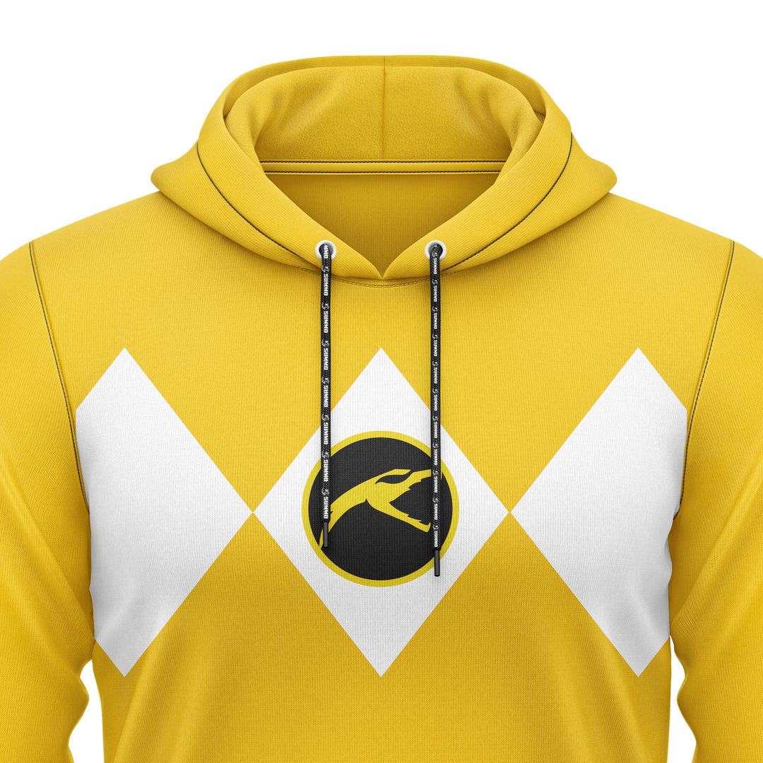 Mighty Morphin Yellow Full - Print Hoodie For Men/Women - Summo Sports
