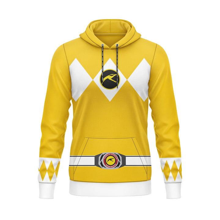 Mighty Morphin Yellow Full - Print Hoodie For Men/Women - Summo Sports