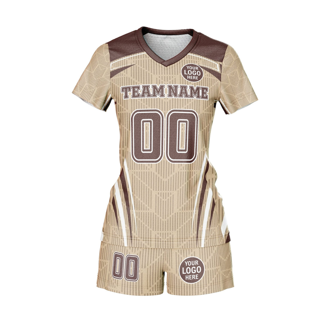 Mocha Dune Custom Volleyball Uniform - Summo Sports