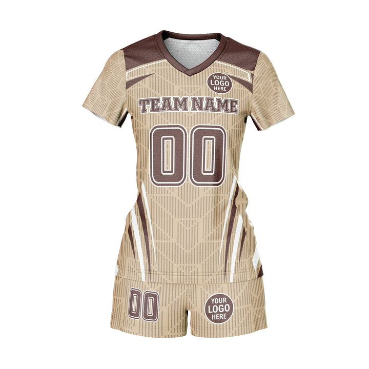 Mocha Dune Custom Volleyball Uniform - Summo Sports