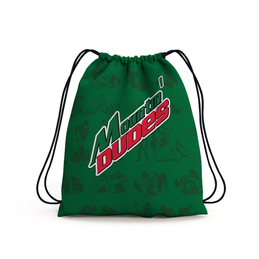 green lightweight drawstring backpack