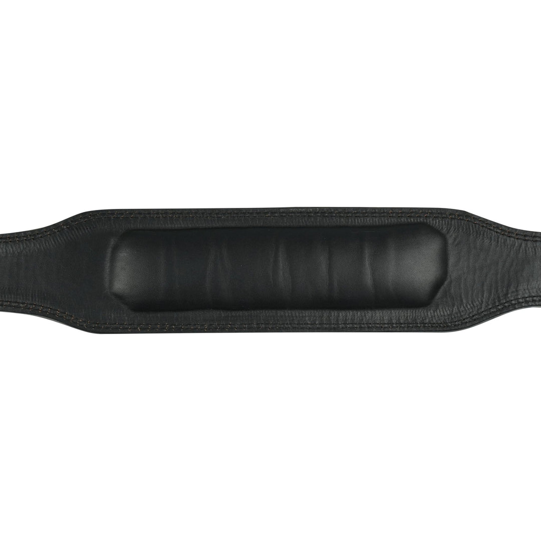 Plain Black Double Prong Leather Weightlifting Belt - Summo Sports