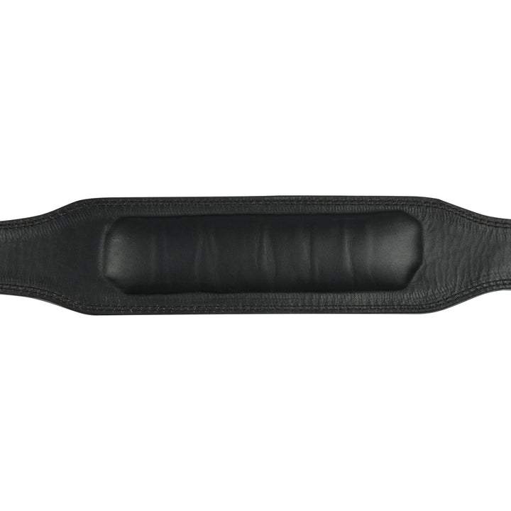 Plain Black Double Prong Leather Weightlifting Belt - Summo Sports