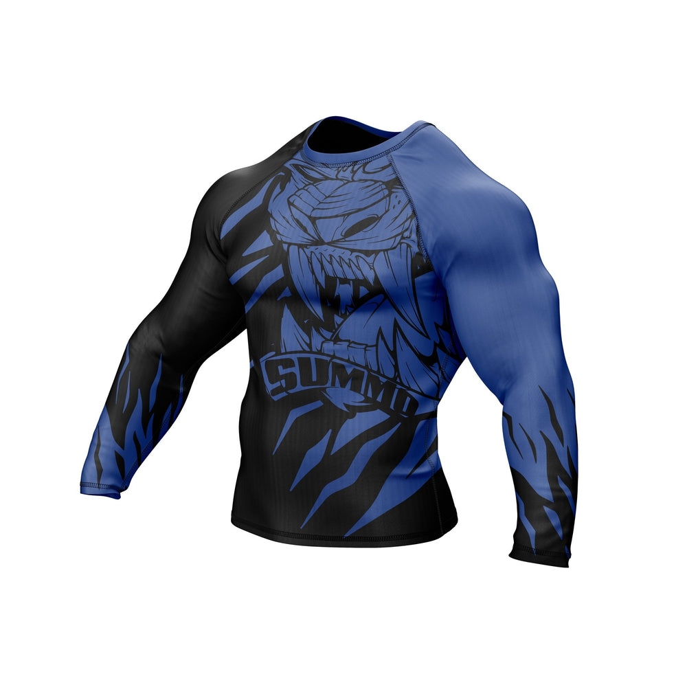 Predator Ranked Blue Premium Bjj Rash Guard For Men/Women - Summo Sports