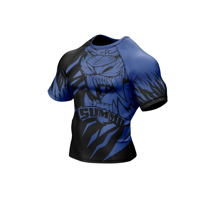 Predator Ranked Blue Premium Bjj Rash Guard For Men/Women - Summo Sports