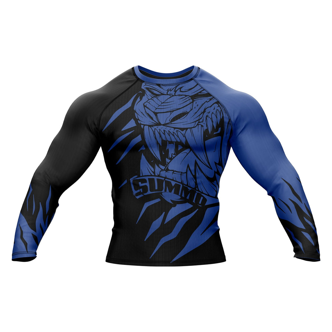 Predator Ranked Blue Premium Bjj Rash Guard For Men/Women - Summo Sports