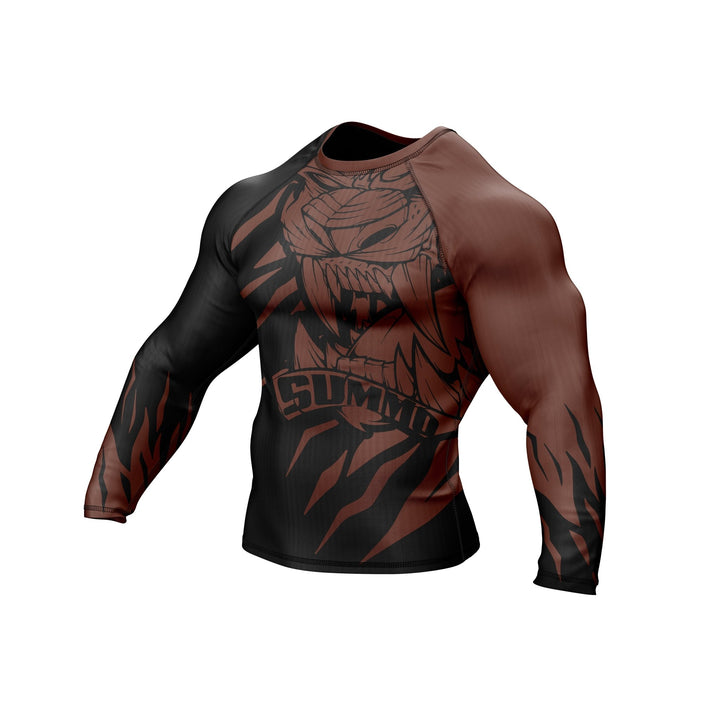 Predator Ranked Brown Premium Bjj Rash Guard For Men/Women - Summo Sports