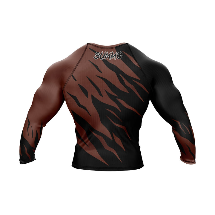 Predator Ranked Brown Premium Bjj Rash Guard For Men/Women - Summo Sports