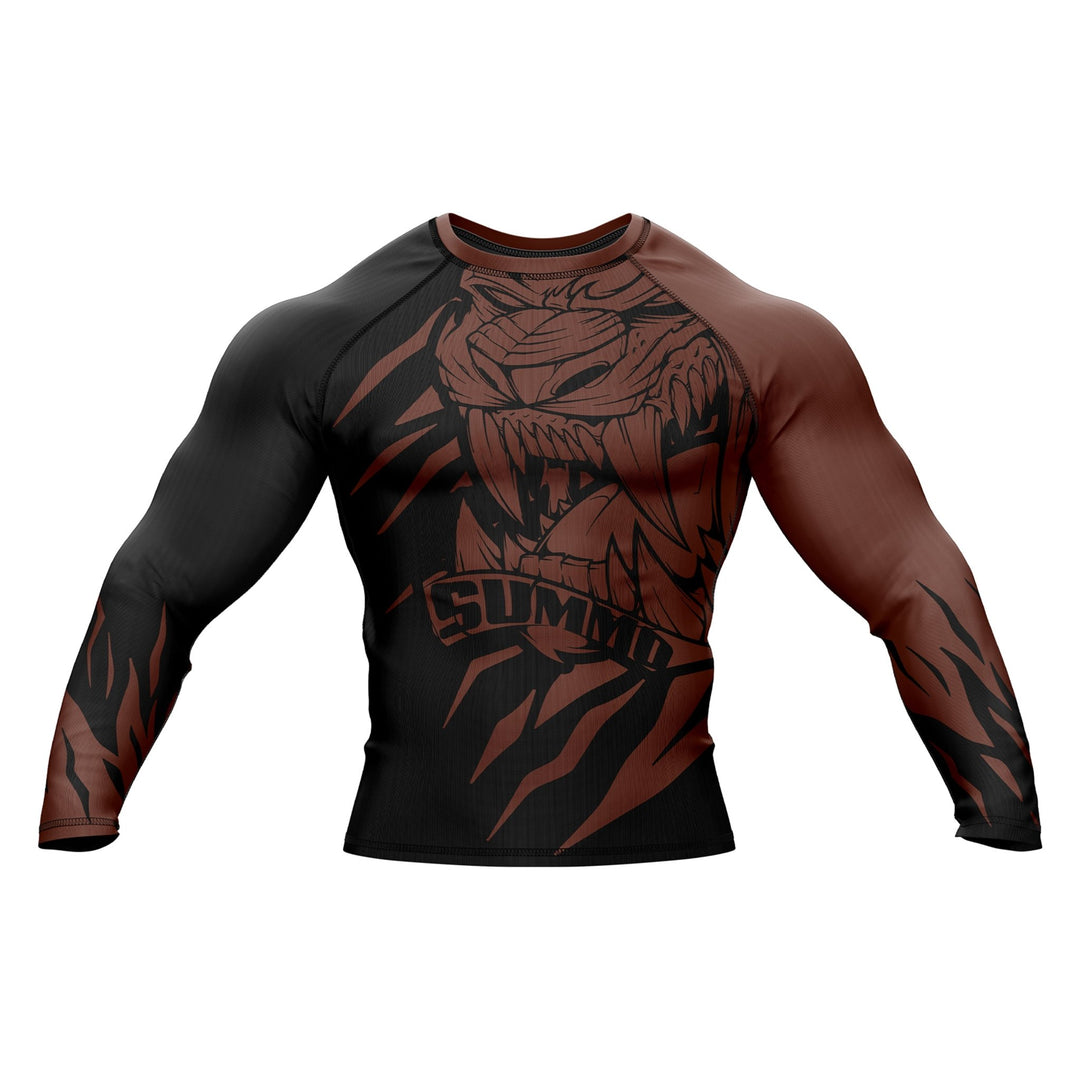 Predator Ranked Brown Premium Bjj Rash Guard For Men/Women - Summo Sports