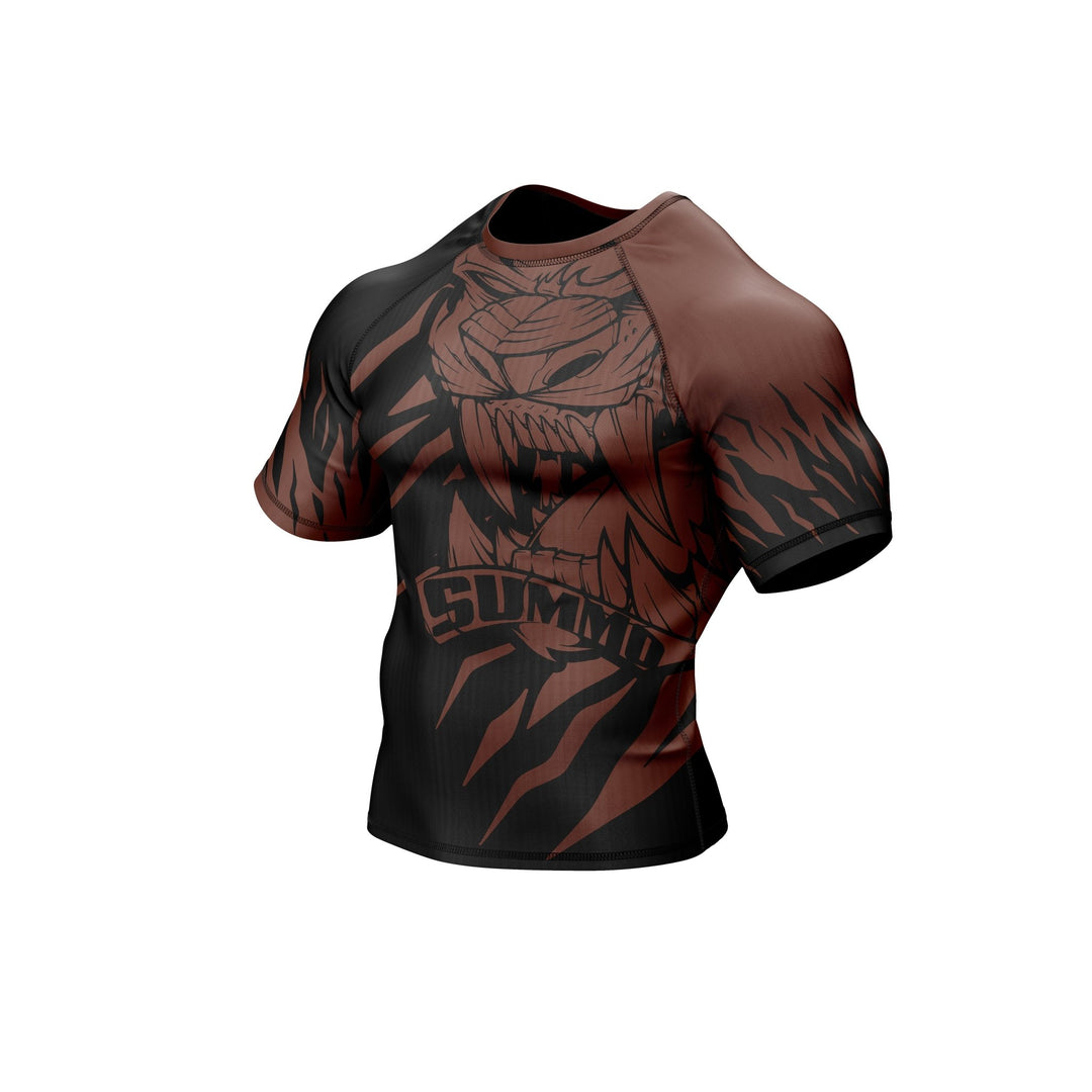 Predator Ranked Brown Premium Bjj Rash Guard For Men/Women - Summo Sports