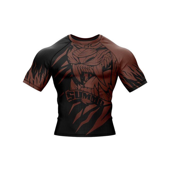 Predator Ranked Brown Premium Bjj Rash Guard For Men/Women - Summo Sports