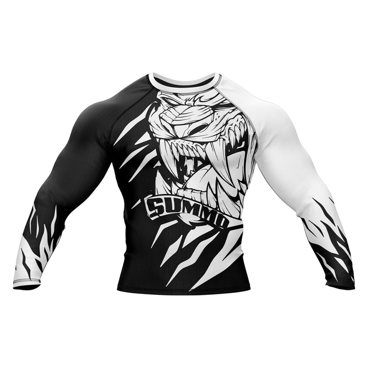 Predator Ranked White Premium Bjj Rash Guard For Men/Women - Summo Sports