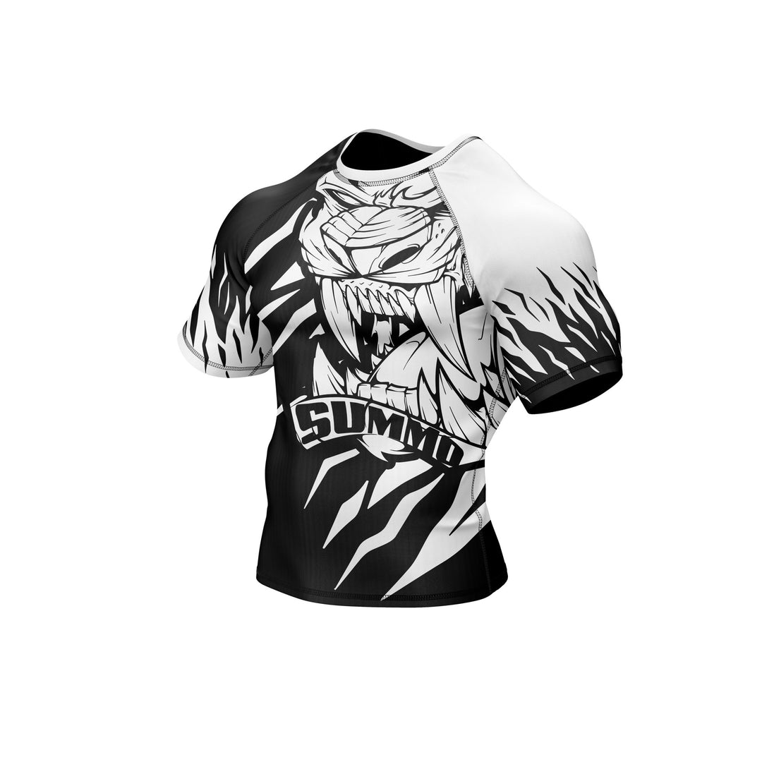 Predator Ranked White Premium Bjj Rash Guard For Men/Women - Summo Sports