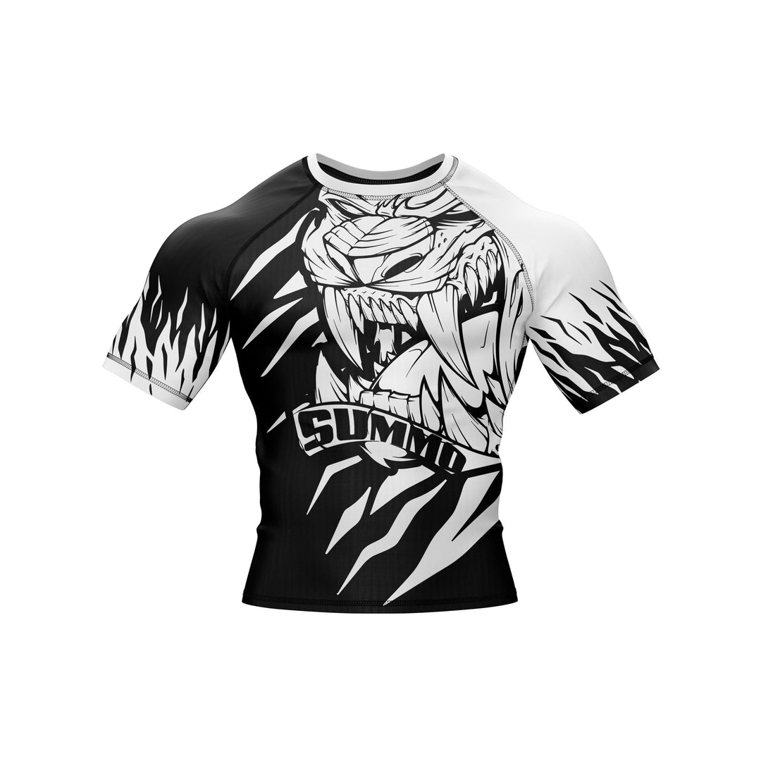 Predator Ranked White Premium Bjj Rash Guard For Men/Women - Summo Sports