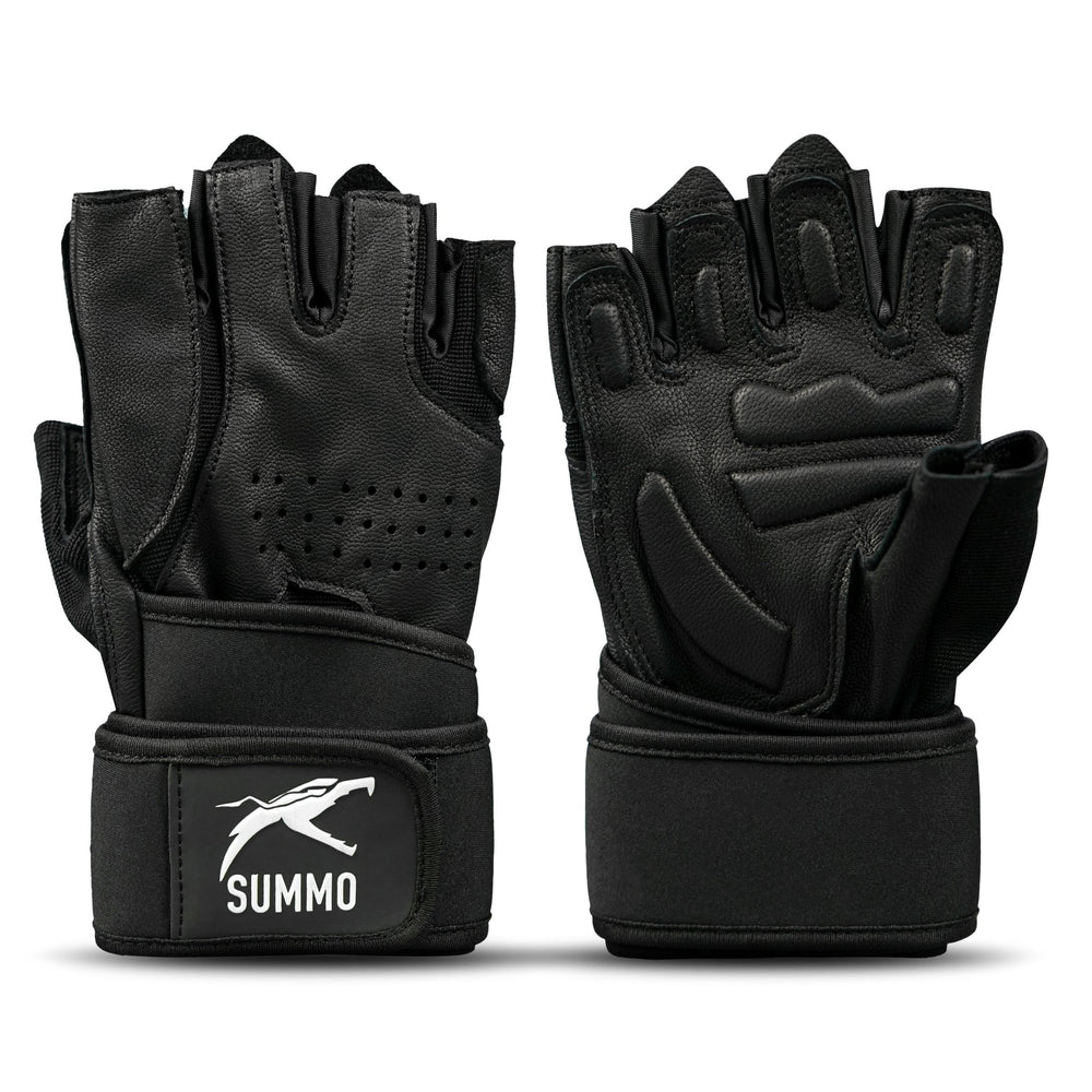 Pro - Wrap Leather Weightlifting Gloves - Summo Sports