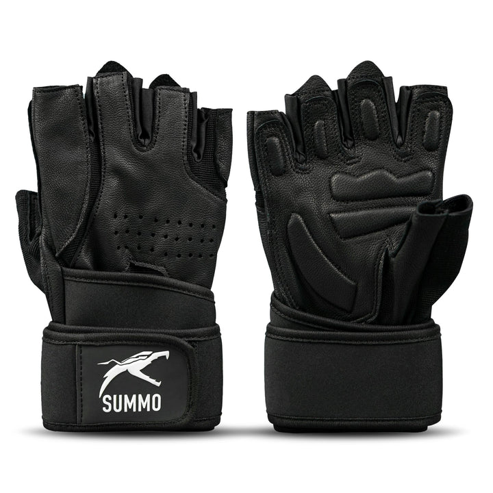 Pro - Wrap Leather Weightlifting Gloves - Summo Sports