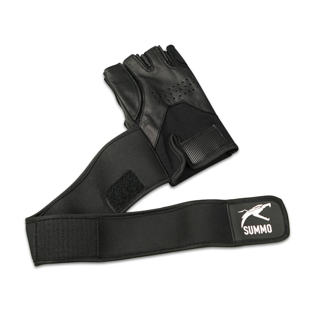 Pro - Wrap Leather Weightlifting Gloves - Summo Sports