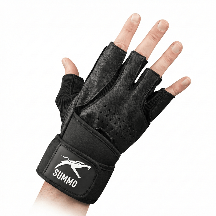 Pro - Wrap Leather Weightlifting Gloves - Summo Sports
