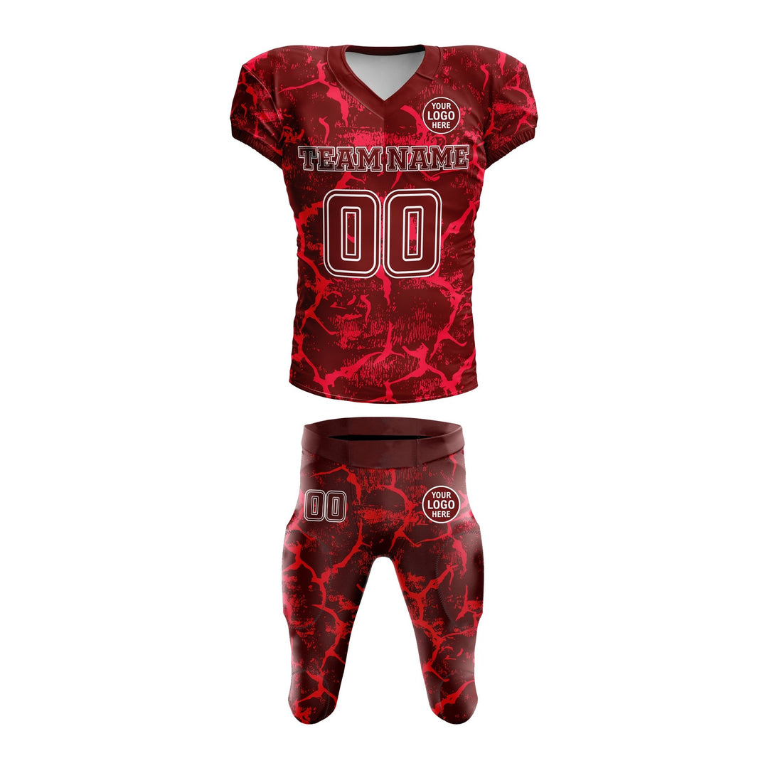 Red Fracture American Football Uniform - Summo Sports