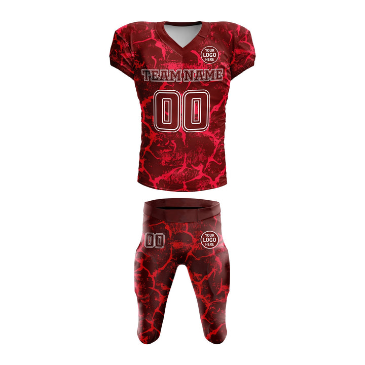 Red Fracture American Football Uniform - Summo Sports