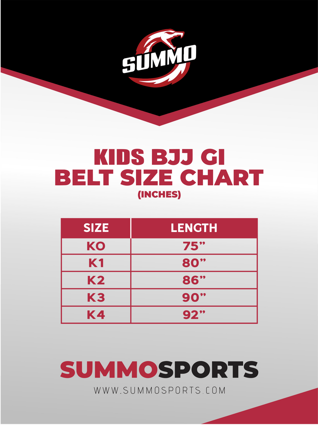 Summo Sports Brazilian Jiu - Jitsu (BJJ) Belt - Kids - Summo Sports