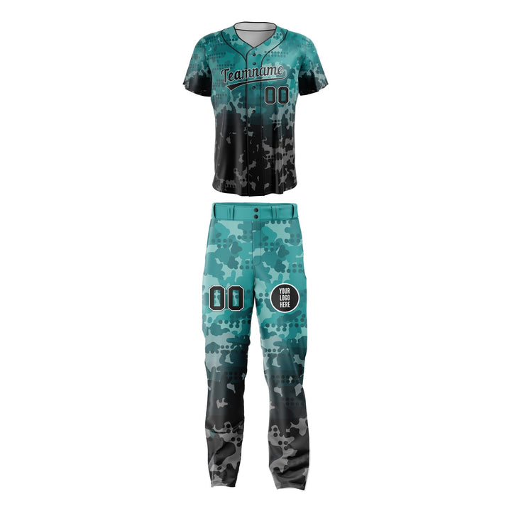 Teal Stealth Custom Baseball Uniform - Summo Sports