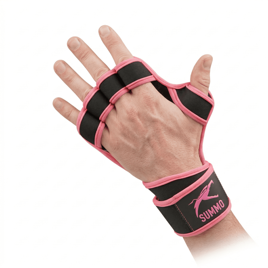 Textured Stealth Pink Weightlifting Grips - Summo Sports
