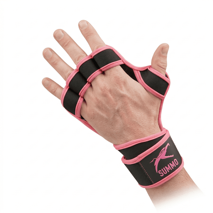 Textured Stealth Pink Weightlifting Grips - Summo Sports