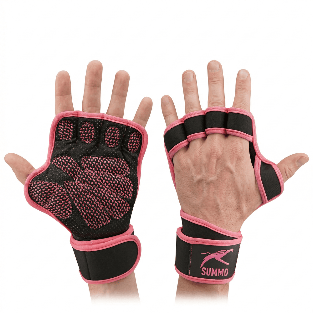 Textured Stealth Pink Weightlifting Grips - Summo Sports