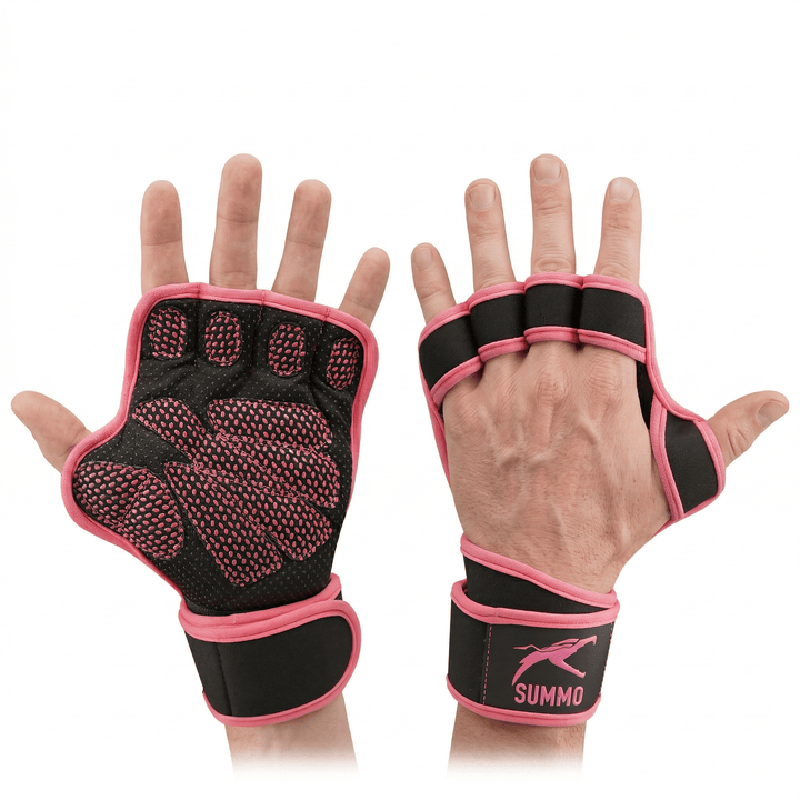 Textured Stealth Pink Weightlifting Grips - Summo Sports