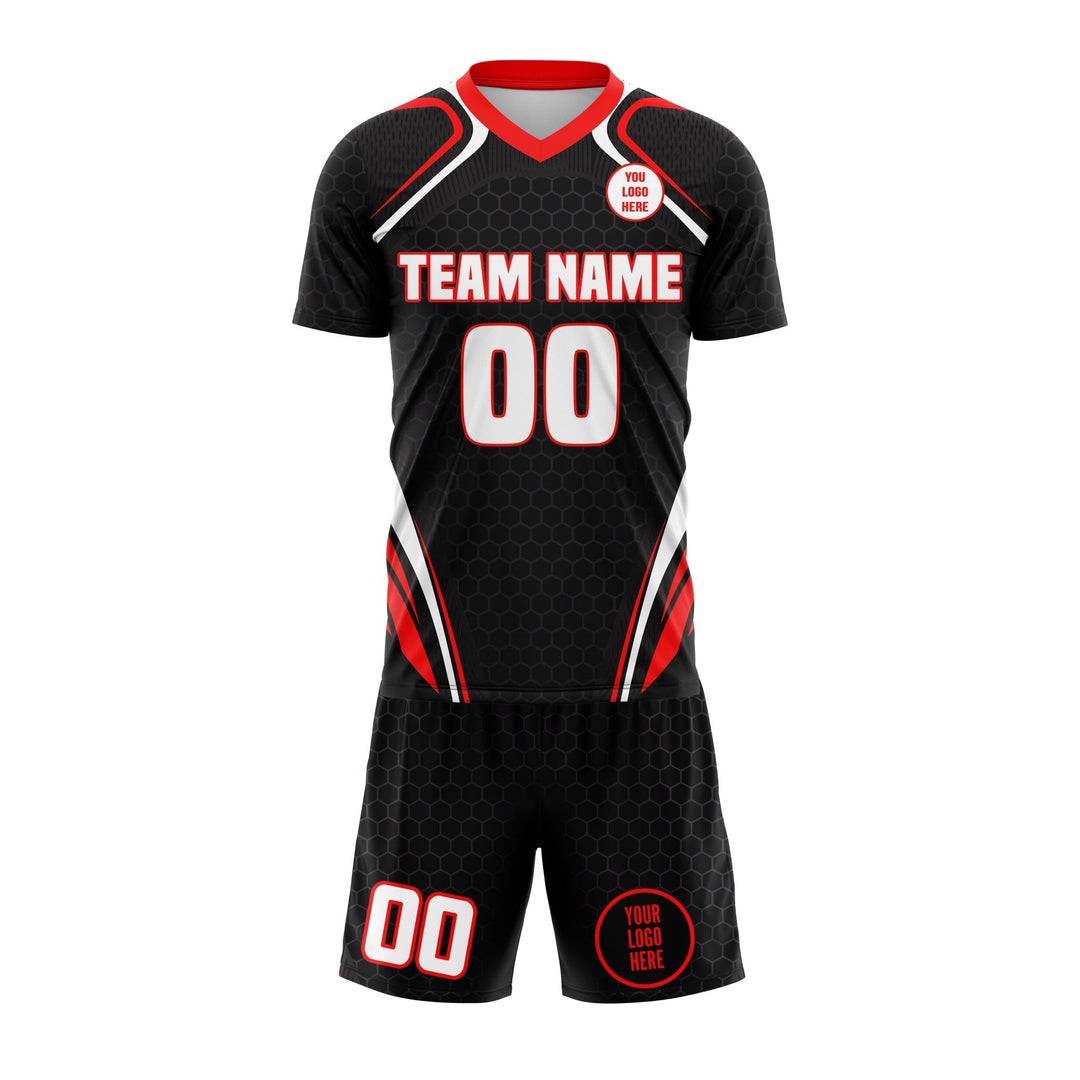 Vortex Red Custom Soccer Uniform - Summo Sports